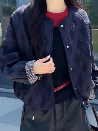 韩版时尚百搭圆领夹棉外套女格子2025秋季新款宽松休闲轻薄棉服#今日穿搭 #女装 #精致优雅气质穿搭 #每天穿搭分享 #强烈推荐