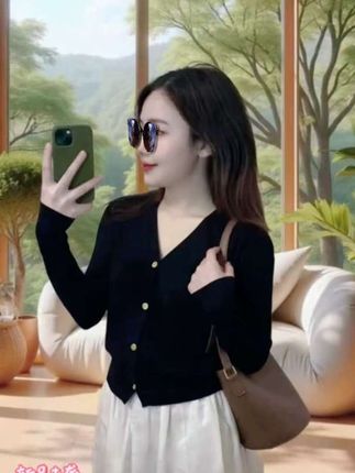 秋冬新款修身显瘦V领设计感针织开衫法式简约高级感百搭长袖上衣#上热门 #春秋穿搭 #针织开衫 #小香风针织衫 #早秋穿搭 @DOU+小助手