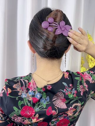 新款樱桃发夹发卡盘发……#发夹发饰 #盘发教程