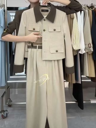 #我是又甜又酷的流光系少女 #〈纪朵研〉#1478春秋短款法式轻职风休闲风上衣时尚套装百搭时尚