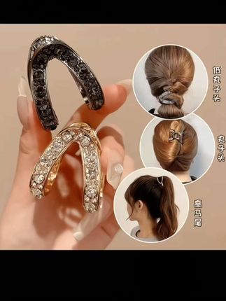 哈韩宅物短发半扎发高马尾固定器抓夹V型新款发夹女后脑勺头饰#头饰搭配 #优雅气质 #美出高级感 #简单好看发型 #好物推荐🔥