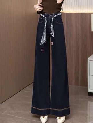 #女装穿搭 #女装阔腿裤显高显瘦 #阔腿牛仔裤