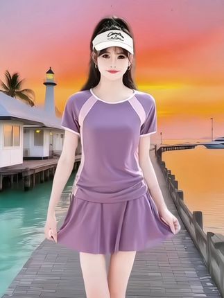泳衣女分体式泡温泉大码游泳装#优雅气质 #出游穿搭 #温泉泳衣