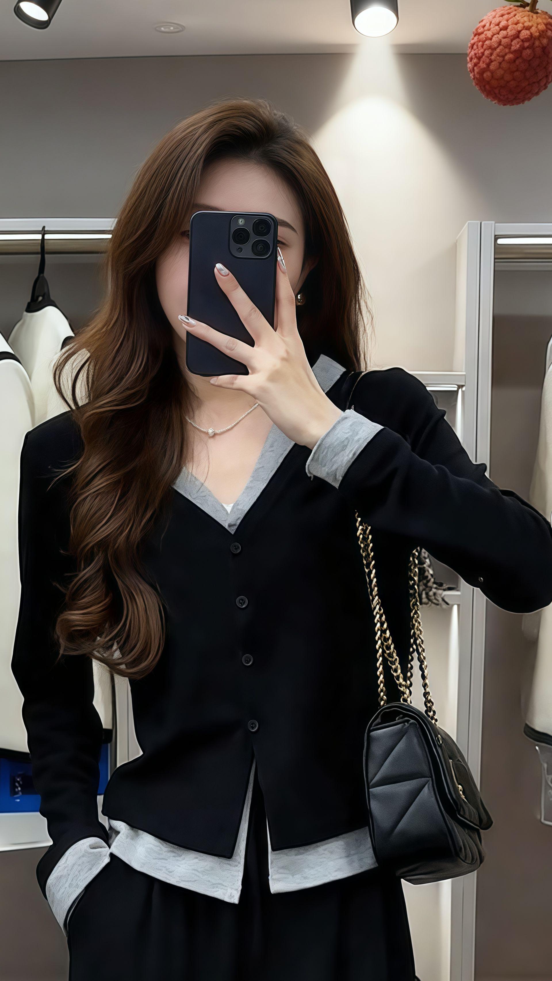 你要是不穿一次这件假两件拼接长袖针织衫,都不知道自己有多美#针织衫