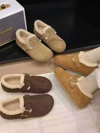 #上热门 秋冬新款内增高加绒复古休闲风勃肯鞋保暖拖鞋雪地靴#雪地靴