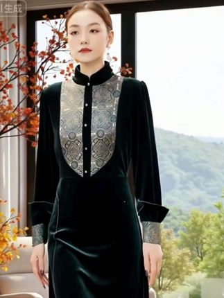 #国风改良旗袍连衣裙 #高贵优雅 #贵夫人阔太太穿搭#这颜色款式绝配高端#修身显瘦