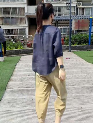 #小个子 #新款分享 #爆款 七分袖#衬衫 #休闲裤 两件套。
