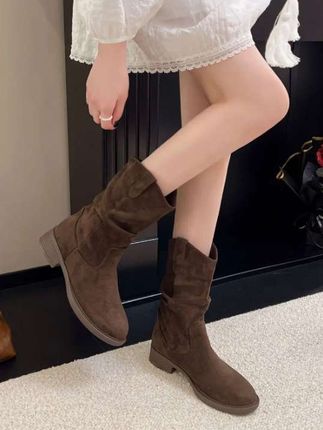 秋季新款厚底美拉德西部牛仔马丁靴#街拍时尚穿搭 #马丁靴#短靴#勃肯短靴#堆堆靴