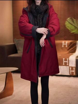 时尚休闲宽松显瘦加厚保暖棉衣2025秋冬季气质双面穿连帽棉服外套#春秋穿搭 #时髦穿搭 #时尚潮流穿搭 #高贵优雅 #外套穿搭