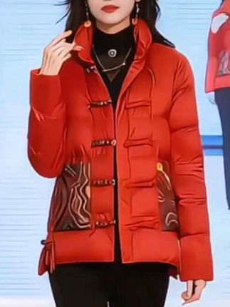 冬季新款女士国风盘扣立领时尚秋冬短款鸭绒外套8805 #御姐风穿搭 #女神穿搭 #时尚搭配服装 #优雅气质 #气质御姐