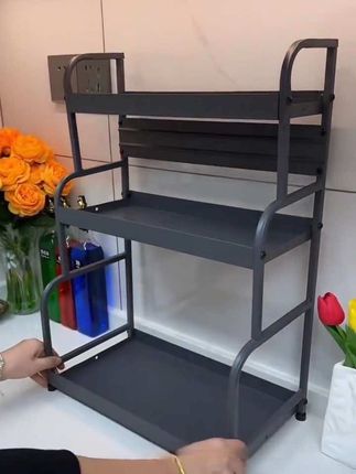在厨房里放个这种#调料置物架 ,大大小小的调料瓶就能收纳的整整齐齐,拿取也非常方便#厨房好物 #厨房置物架 #调料置物架推荐 #置物架
