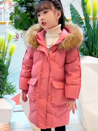 #我要上热门 儿童羽绒服2025冬季新款中长款中大童洋气女童加厚白鸭绒冬装外套#高品质童装 #羽绒服 #生女儿就是用来打扮的 #穿搭