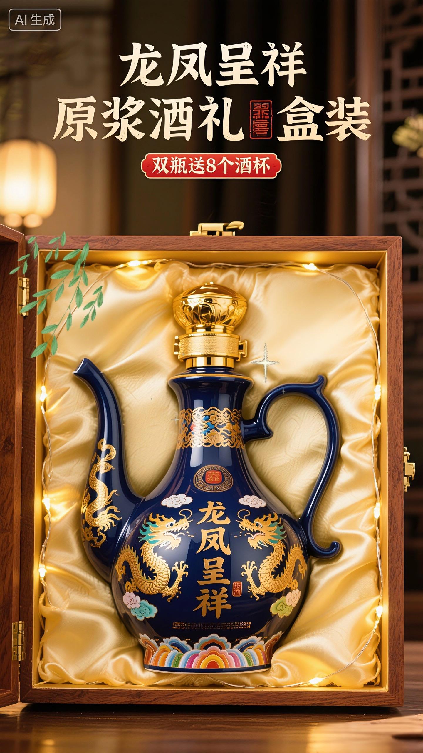 家人们,陆公腊龙凤呈祥夜光瓶原浆酒来了!给我爸买的这个酒,他高兴了好久!瓶子好看有特色!还是原浆酒,酒香四溢,入口清香顺滑!分量也是很足,满足朋友聚会,宴请都可以!爱酒的人都要备一瓶!#高档大气上档次 #白酒 #原浆酒 #品酒品人生 #酒文化