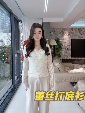 单穿纯欲温柔,当内搭精致优雅,卡码拍大#蕾丝打底#纯欲风#温柔风穿搭#打底衫