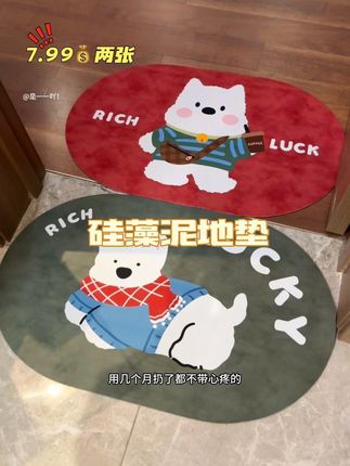 一张不到4块的硅藻泥地垫!吸水性防滑性真绝了关键颜值巨好看闭眼入#吸水地垫 #硅藻泥吸水垫 #防滑垫 #地垫门垫 #美观实用