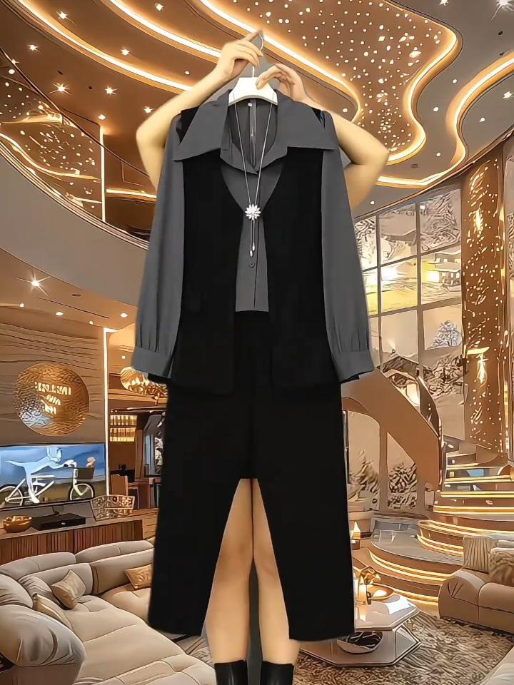 #大码女装120斤到220斤 #气质穿搭 #套装 #面料柔软舒适 #谁穿谁好看