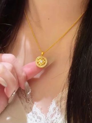铜合金项链 太阳花图腾项链女生复古轻奢高级感气质锁骨链#项链 #礼物推荐 #时尚饰品 #爱的礼物 #今日分享