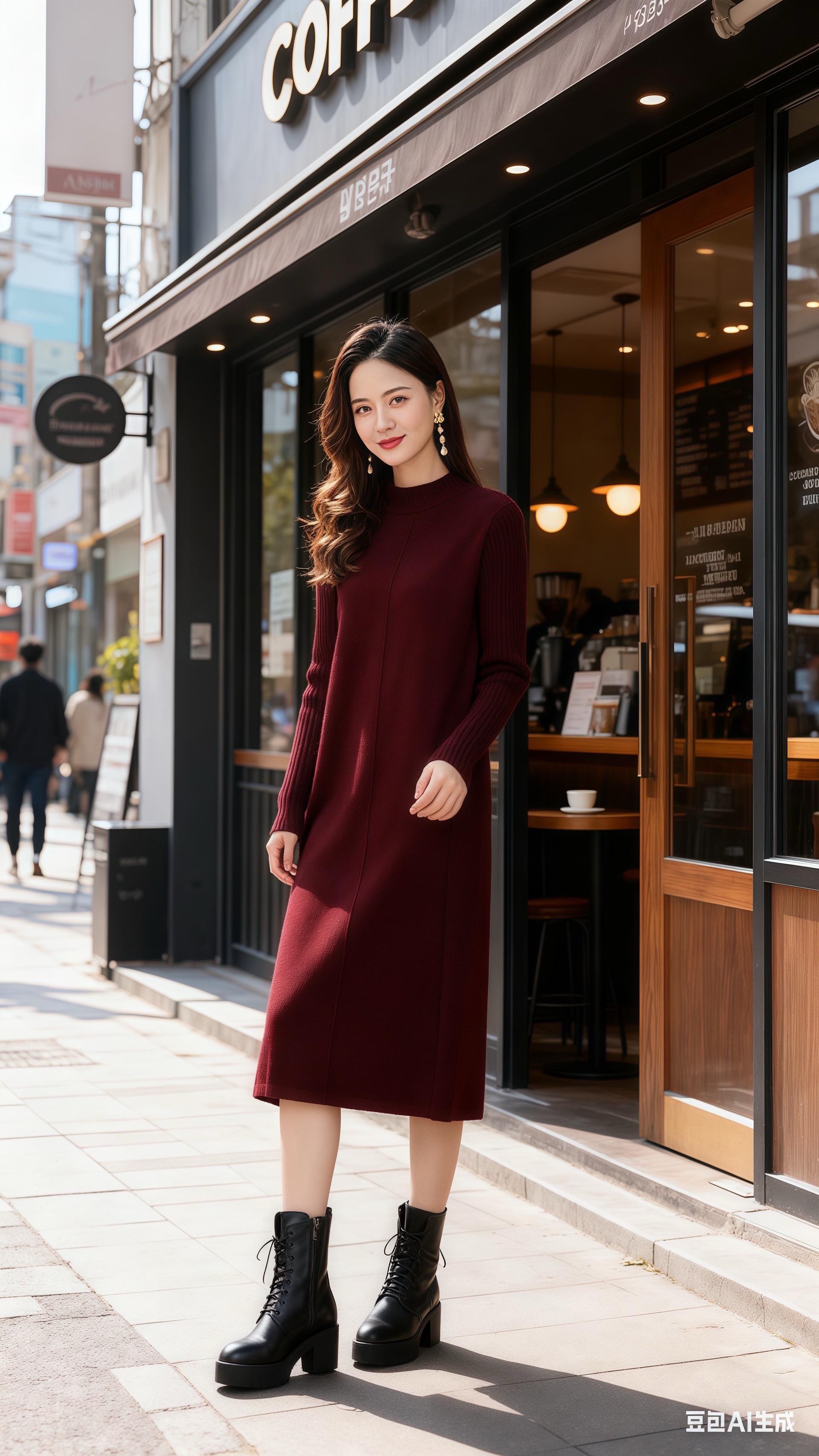 #时尚休闲穿搭 #减龄气质 #时尚减龄穿搭 #裙子搭配 #针织毛衣裙