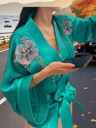 魏元高定/外套轻奢中式重工法绣设计师上衣短外套-1038