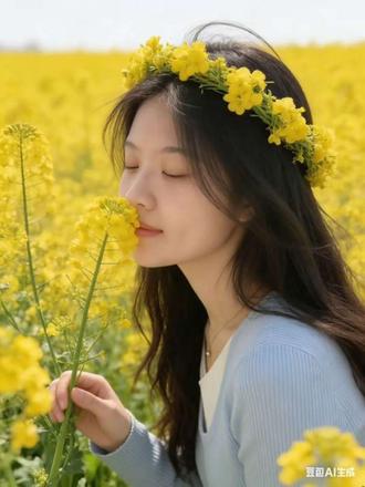 当油菜花遇见少女,每一帧都是心动的模样!#ai你又偷偷进步了#豆包爆改真有两下子#豆包ai#豆包出大片有两把刷子#用豆包给家人生成质感大片 油菜花写真