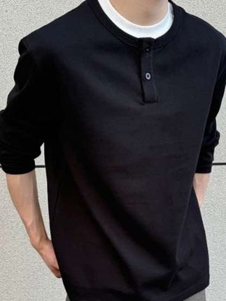 假两件长袖T恤男女松弛感老钱风休闲纯色圆领体恤衫打底 #宽松显瘦 #休闲风 #日常搭配 #轻熟穿搭 #日常生活