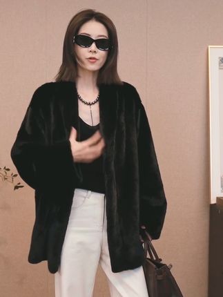 【CHENSMCHEN×JCSO】进口翻领中长款宝嘉美CyS #陈什么陈 #宝嘉美貂皮 #水貂皮草 #轻奢女装 #轻奢女装