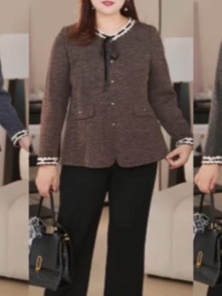 PWD33278【现货仅上衣】秋季新款温柔气质小香风大码女装【衣长68】#秋季新款 #大码女装 #面料柔软舒适 #遮肉显瘦 #内搭外穿都好看