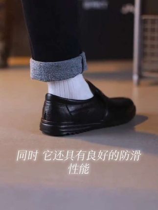 蜻蜓牌真皮男士皮鞋商务休闲中老年爸爸鞋真皮防滑耐磨软底一脚蹬