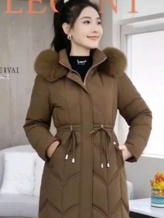 #自信漫步笑影 2024棉服女中长款大毛领修身显瘦时尚加厚冬季保暖韩版芳芳#减龄气质 #减龄显瘦穿搭 #洋气上档次 #谁穿谁漂亮