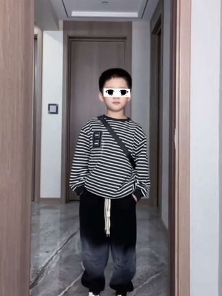 #童装 #百搭t恤 男童春装卫衣春秋季新款中大童条纹炸街潮男孩儿童装长袖秋衣#品牌童装 #儿童卫衣 #潮童穿搭