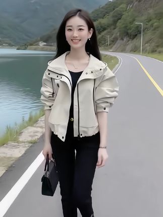 #休闲秋季夹克外套#,气质穿搭,时尚减龄,穿出高级感。