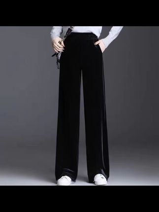 #丝绒直筒裤  #遮肉显瘦遮肉减龄 #显高显瘦显腿长#百搭阔腿裤 #裤子穿搭