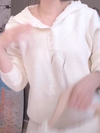 #,针织衫#针织衫穿搭 #秋季穿搭 #早秋针织衫 #针织衫毛衣 #时尚针织衫 【运费补贴】韩版慵懒风蕾丝拼接连帽绵羊毛针织衫女时尚百搭毛衣