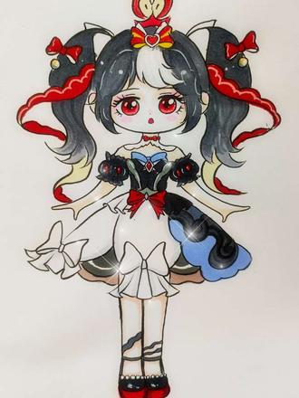 零基础学画画,画王者荣耀安琪拉可爱版 #安琪拉 #王者荣耀安琪拉 #画安琪拉 #颠倒童话 #画王者荣耀人物