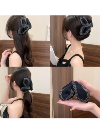 韩式设计感叶片麦穗鲨鱼夹百搭高级感发卡后脑勺发抓布艺头饰#每日分享 #头饰发饰 #优雅气质 #这也太好看了 #美出高级感