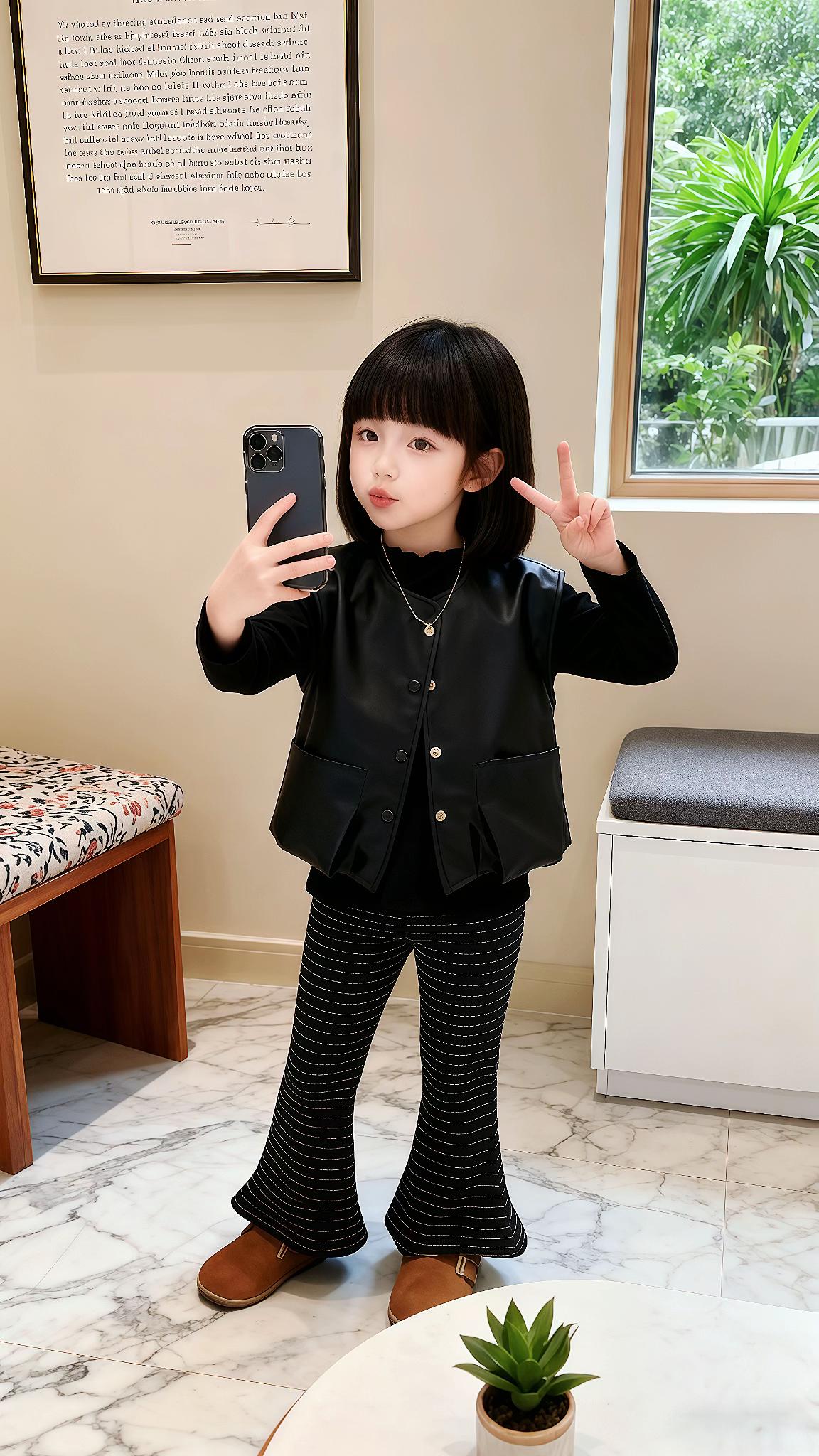 秋天女儿这样穿你打几分!#流光机能风穿搭太有生命力了 #秋天变时髦就从韩系穿搭开始 #被秋日穿搭氛围感拿捏了 #秋季不露腿穿搭