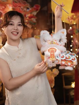 中秋节活动福运醒狮灯笼手工diy儿童制作材料非遗古风花灯手提#醒狮灯笼 #福运多多 #中秋节灯笼 #古风灯笼 #纪录美好生活
