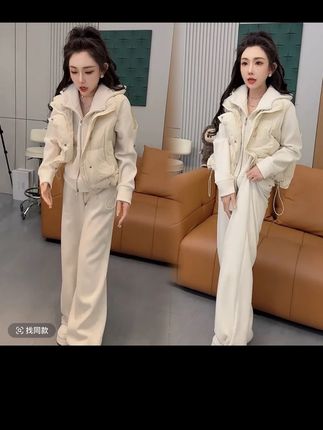 2025秋季新款时尚显瘦气质网红高档套装女百搭宽松大码加绒三件套#新款上新 #时尚潮流#洋气减龄