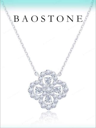 BAOSTONE 坠链均925银合成锆石[四叶草 满钻项链】轻奢高级感#时尚饰品 #首饰分享 #强烈推荐 #气质百搭 #时尚搭配