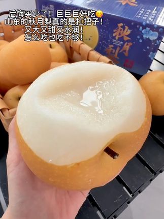 等了一年的秋月梨,一口下去满嘴都是清甜的梨汁!心心念念的秋月梨终于来了!太太太水润了!又大又甜!一太满足了#新鲜采摘 #应季水果 #秋月梨 #梨 #快来一起尝个鲜