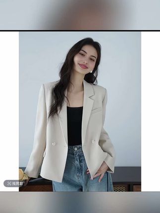 嘉茱莉2025春秋新款通勤气质西装外套女小个子短款西服垫肩西 #时装穿搭 #日常搭配 #衣服穿搭 #女装穿搭 #时尚穿搭