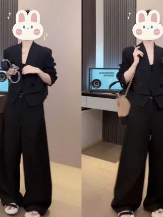 【bella出街】秋季新品街头出走高级感西装外套+西装弯刀裤BB50405 #爆款热卖中 #西装套装 #美出高级感 #小众设计感 #穿出你的时尚你的感觉