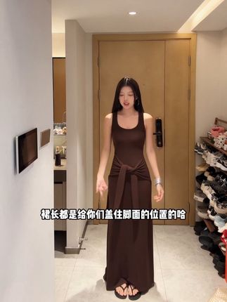 纯欲气质U领无袖工字背心连衣裙女修身收腰辣妹裙子气质包臀长裙 #显高显瘦 #辣妹穿搭 #韩范穿搭 #纯欲气质U领无袖工字背心连衣裙#女修身收腰辣妹裙子气质包臀长裙