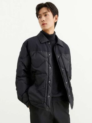 【#灯芯绒拼接】#太平鸟男装#轻薄羽绒服#冬季夹克#休闲保暖