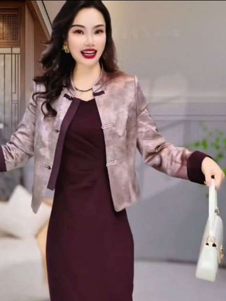秋季新款连衣裙套装#秋季新款连衣裙 #喜婆婆喜妈妈婚庆礼服 #喜婆婆喜妈妈婚宴装 #喜婆婆平时也能穿的服装 #