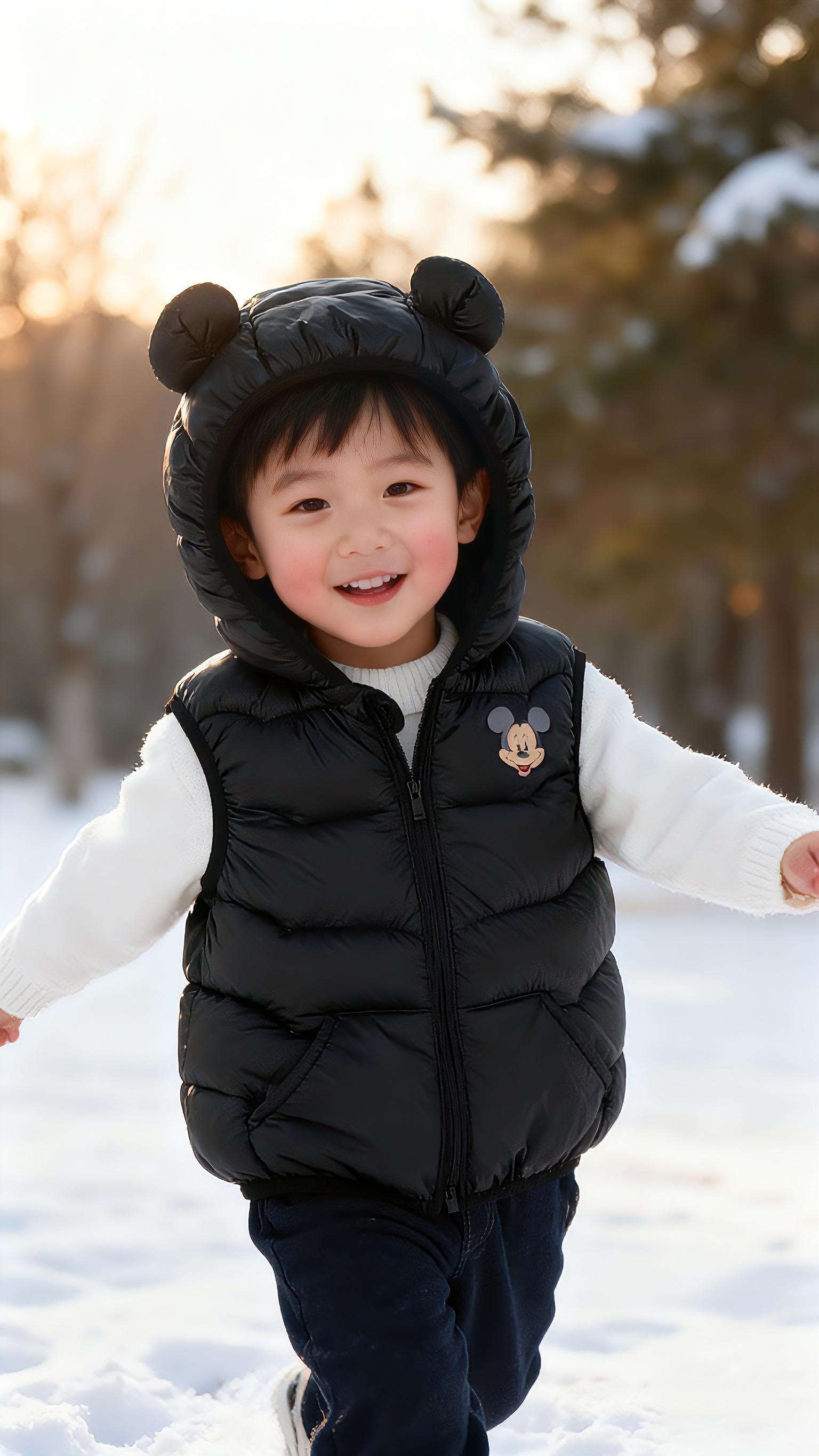 “冬天里的帅气担当!宝贝穿上这件马甲在雪地里玩嗨了!颜值与保暖并存!这件米奇亮灯保暖马甲也太好穿了吧,雪地里随便一拍都是画报!#儿童穿搭 #也太可爱了吧 #雪天拍照 #原创视频 #呆萌可爱 @抖加🔥上热门🔥dou+🔥热点宝