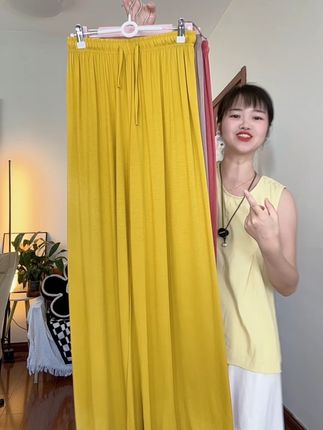 #面料舒适透气 #莫代尔 #阔腿裤 #显瘦遮肉 #显瘦裤子