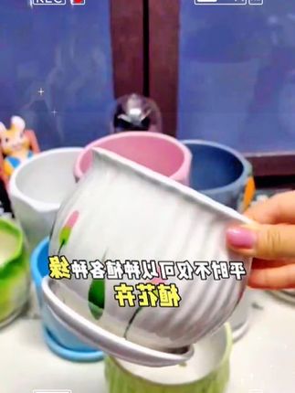 花盆陶瓷带托盘简约绿萝创意个性家用小多肉花盆#花盆