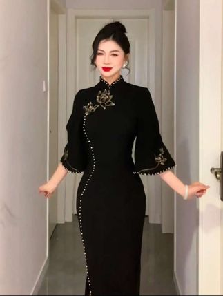 【尔尔古典美学】复古新中式旗袍【珠莲】春季修身中国风旗袍#新中式#国风旗袍#精致优雅#复古穿搭#高级感