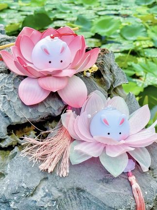 【中秋限定】新款温馨玉兔莲花灯笼手工创意diy古风手提花灯成品#玉兔莲花灯 #手提花灯 #创意花灯 #可爱时尚 #小夜灯